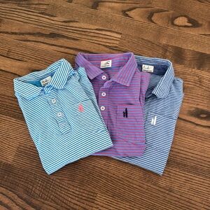Johnnie-O lot of 3 short sleeve cotton shirts sz8